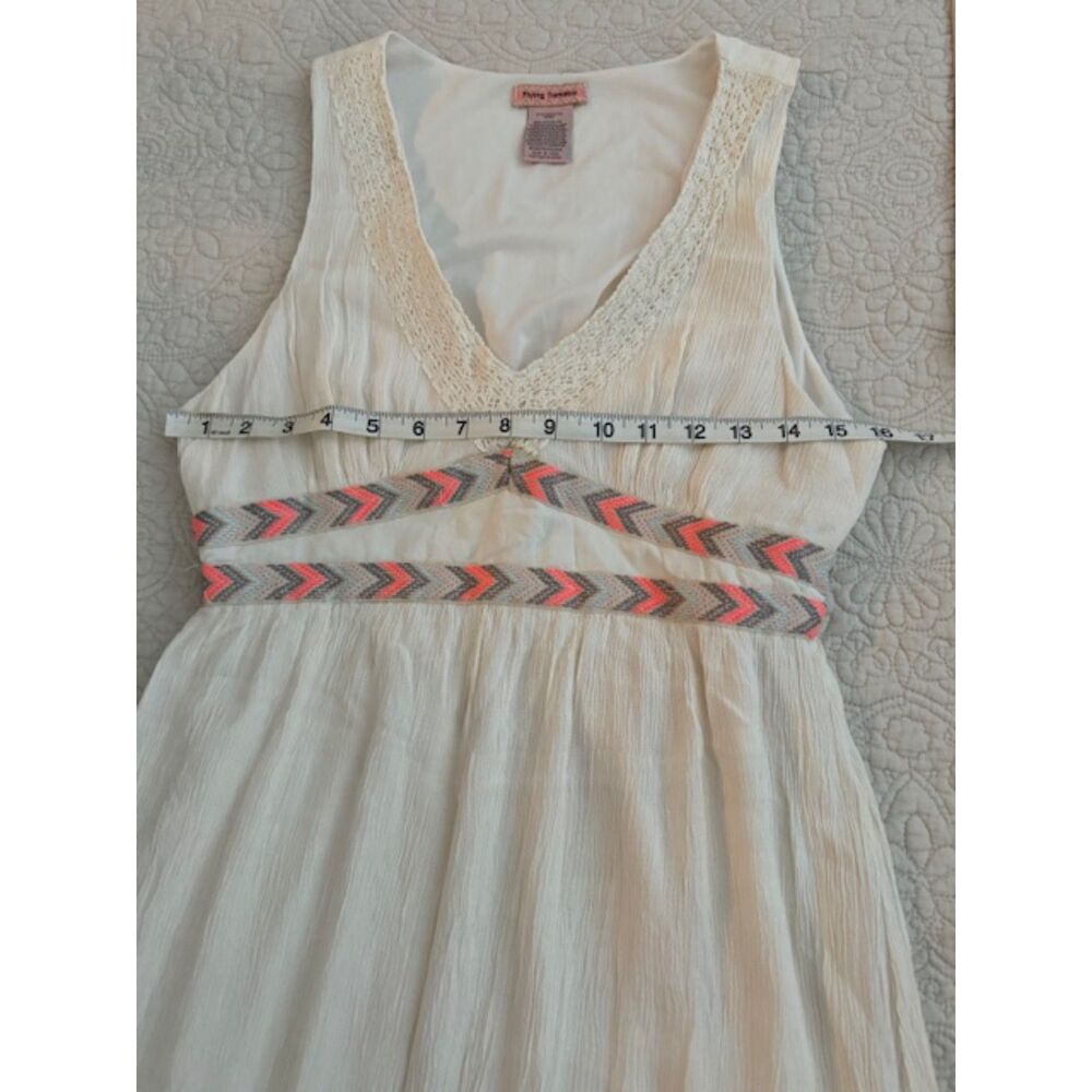 Flying Tomato Cream Empire Waist Maxi Dress with Lace, Size L - Picture 6 of 7
